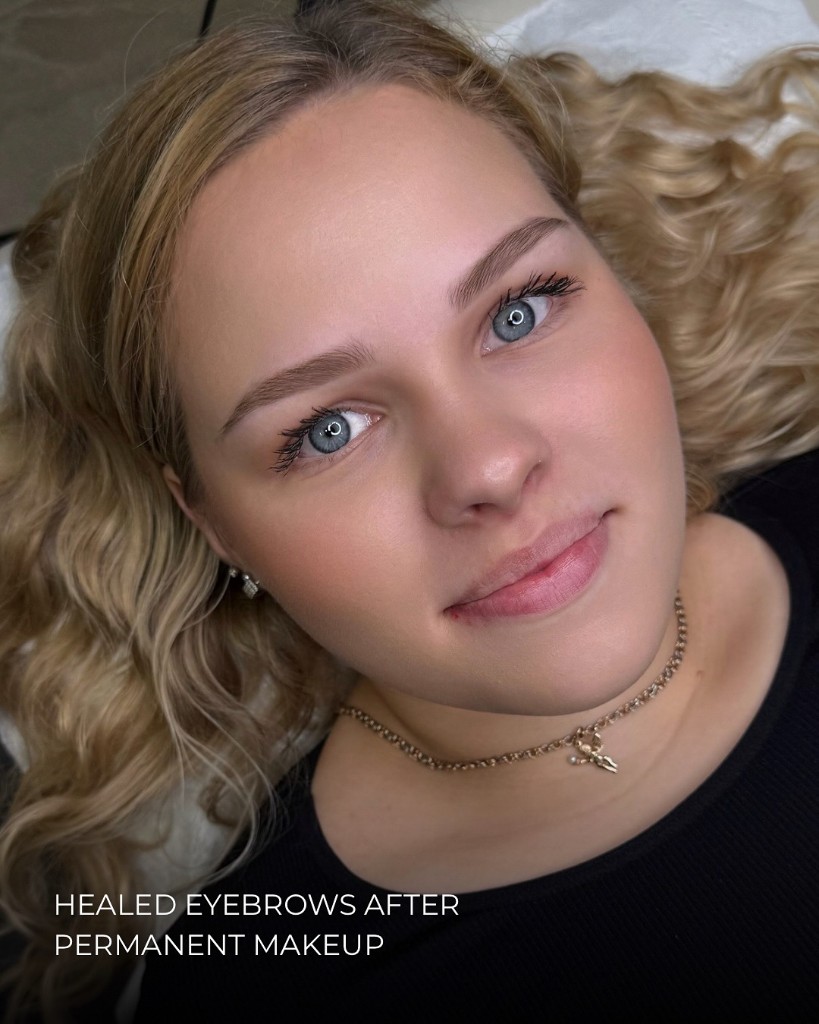 Healed eyebrows after permanent makeup