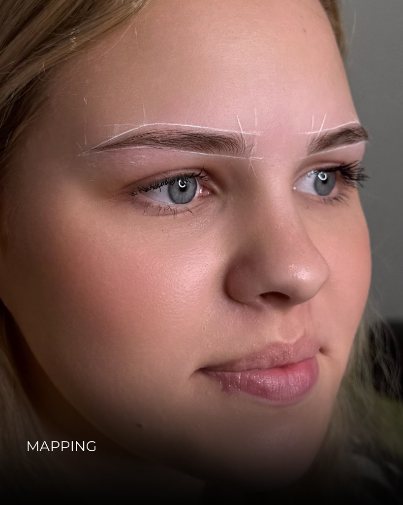Brow mapping before powder brow treatment