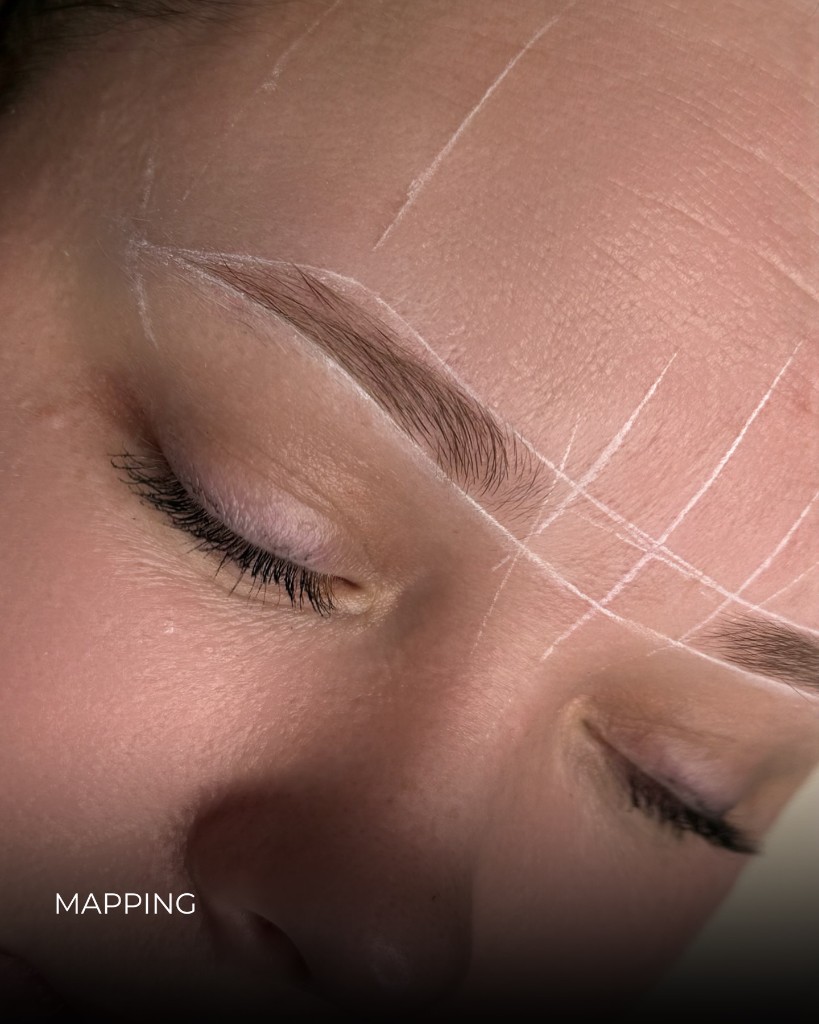 Brow mapping before powder brow treatment