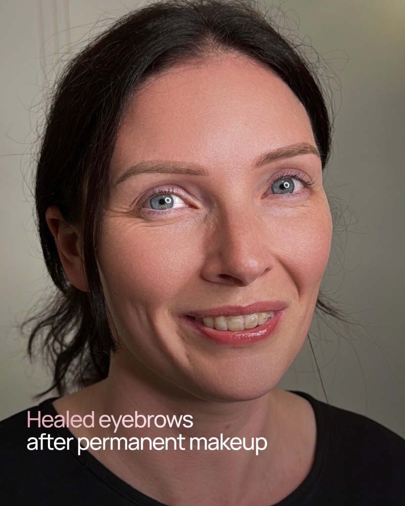 Healed eyebrows after permanent makeup